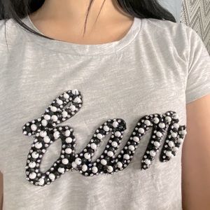 H&M casual beaded tee xsmall